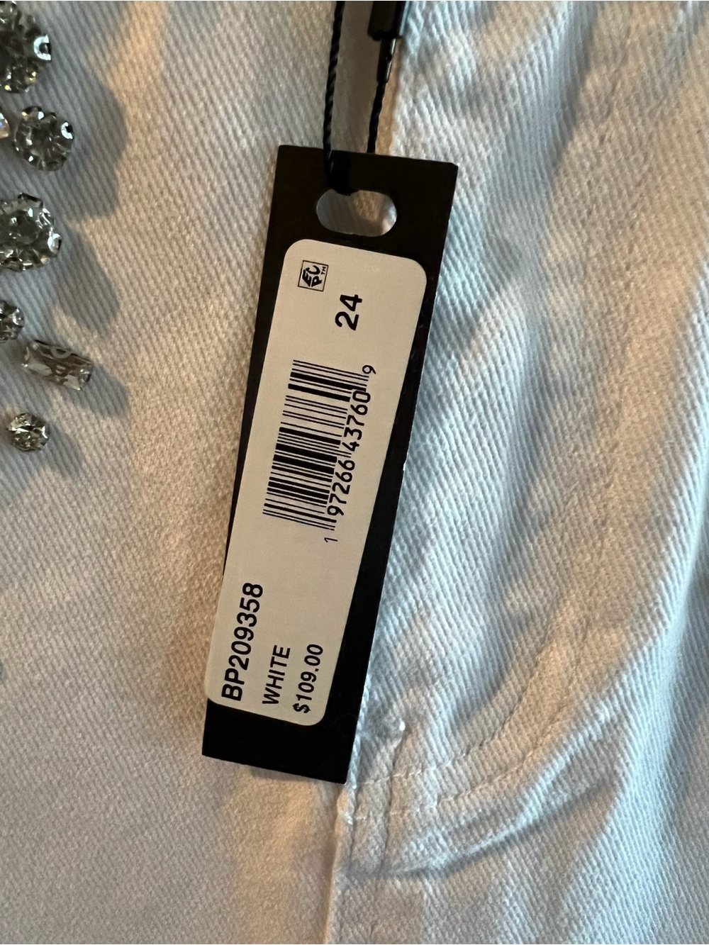 Steve Madden White Embellished Denim Mini Skirt - Picture 3 of 3